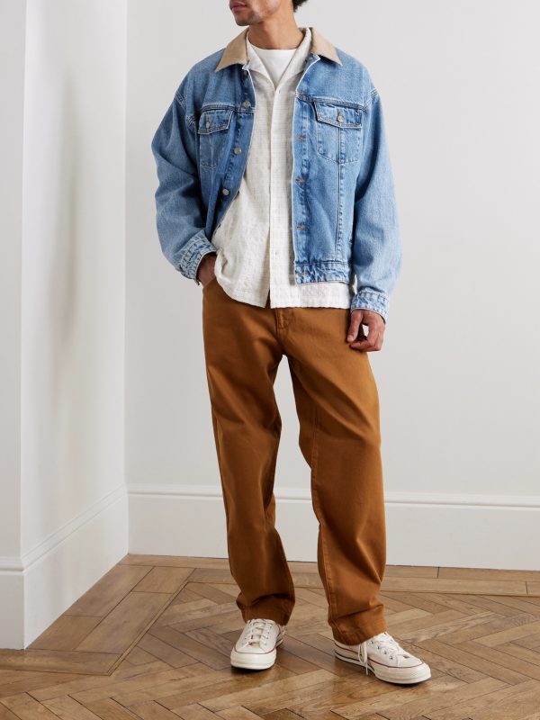 Roy 1882 Corduroy-Trimmed Organic Denim Jacket - OU Roy 1882 Corduroy-Trimmed Organic Denim Jacket - OU