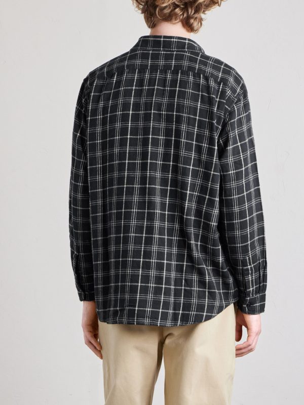 Julian Checked Organic Cotton and Linen-Blend Flannel Shirt - BK Julian Checked Organic Cotton and Linen-Blend Flannel Shirt - BK