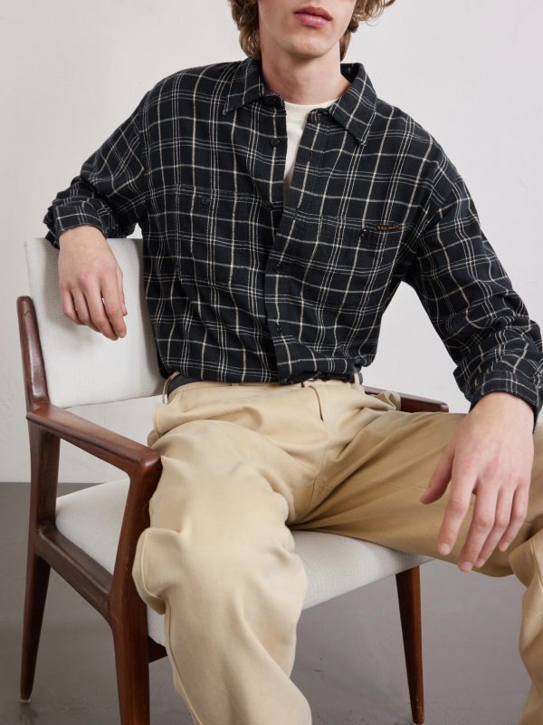Julian Checked Organic Cotton and Linen-Blend Flannel Shirt - CU Julian Checked Organic Cotton and Linen-Blend Flannel Shirt - CU