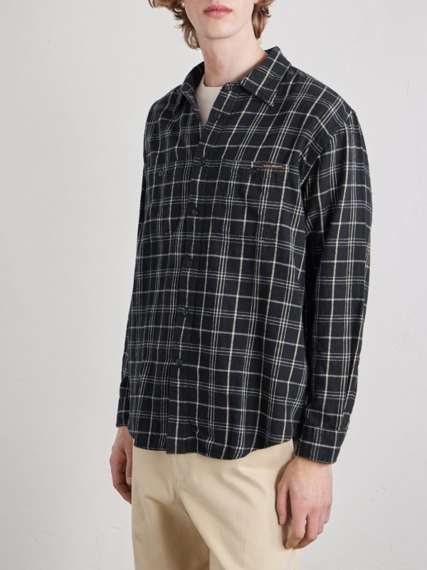 Julian Checked Organic Cotton and Linen-Blend Flannel Shirt - FR Julian Checked Organic Cotton and Linen-Blend Flannel Shirt - FR