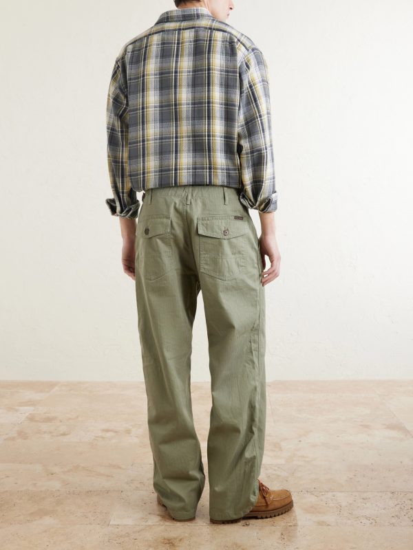 Straight-Leg Herringbone Cotton Trousers - BK Straight-Leg Herringbone Cotton Trousers - BK