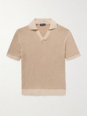 Rino Ribbed-Knit Cotton-Blend Polo Shirt
