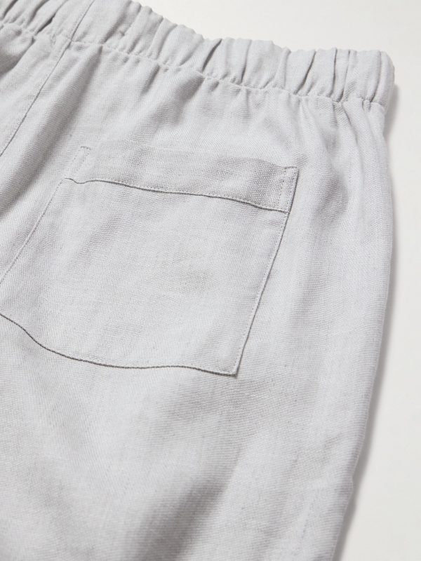 Luan Straight-Leg Linen and Cotton-Blend Drawstring Trousers - CU Luan Straight-Leg Linen and Cotton-Blend Drawstring Trousers - CU