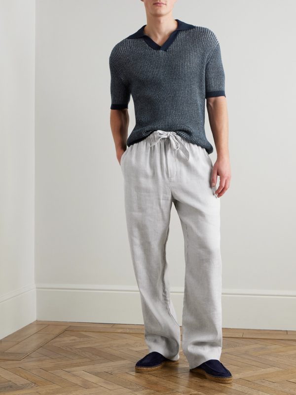 Luan Straight-Leg Linen and Cotton-Blend Drawstring Trousers - OU Luan Straight-Leg Linen and Cotton-Blend Drawstring Trousers - OU