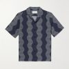Roberto Camp-Collar Striped Linen Shirt Roberto Camp-Collar Striped Linen Shirt