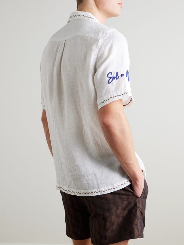 Alves Embroidered Linen Shirt - BK