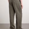 Straight-Leg Pleated Linen Trousers - BK Straight-Leg Pleated Linen Trousers - BK