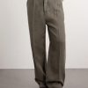 Straight-Leg Pleated Linen Trousers - FR Straight-Leg Pleated Linen Trousers - FR