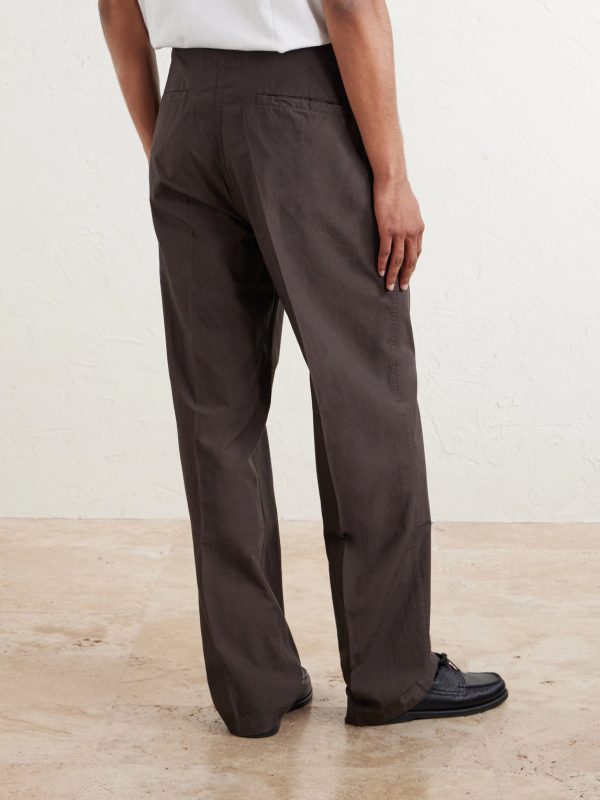 Safari Straight-Leg Cotton-Poplin Trousers - BK Safari Straight-Leg Cotton-Poplin Trousers - BK