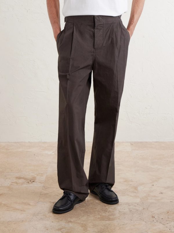 Safari Straight-Leg Cotton-Poplin Trousers - FR Safari Straight-Leg Cotton-Poplin Trousers - FR