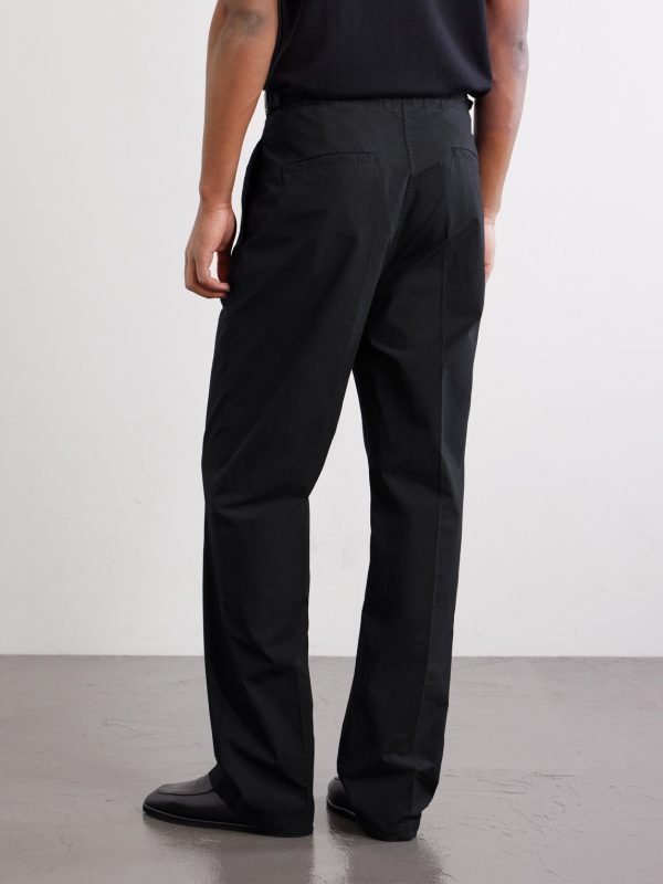 Safari Straight-Leg Cotton-Poplin Trousers - BK Safari Straight-Leg Cotton-Poplin Trousers - BK