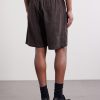 Straight-Leg Linen Drawstring Shorts - BK Straight-Leg Linen Drawstring Shorts - BK