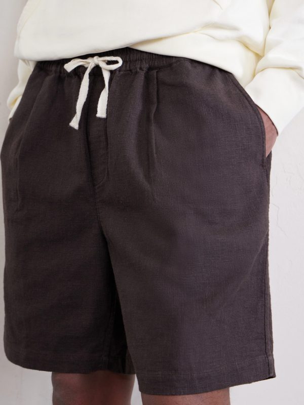 Straight-Leg Linen Drawstring Shorts - CU Straight-Leg Linen Drawstring Shorts - CU