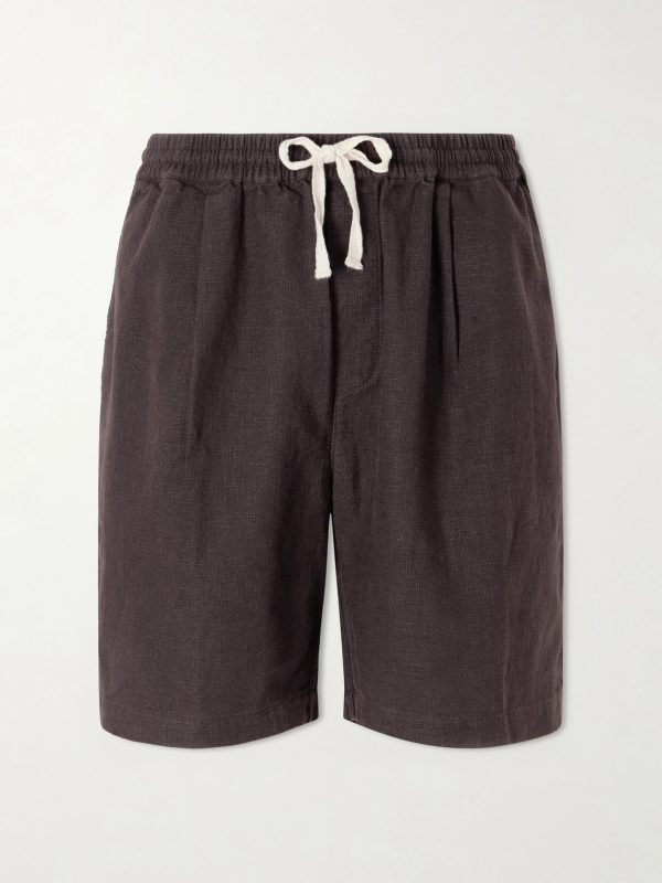 Straight-Leg Linen Drawstring Shorts Straight-Leg Linen Drawstring Shorts
