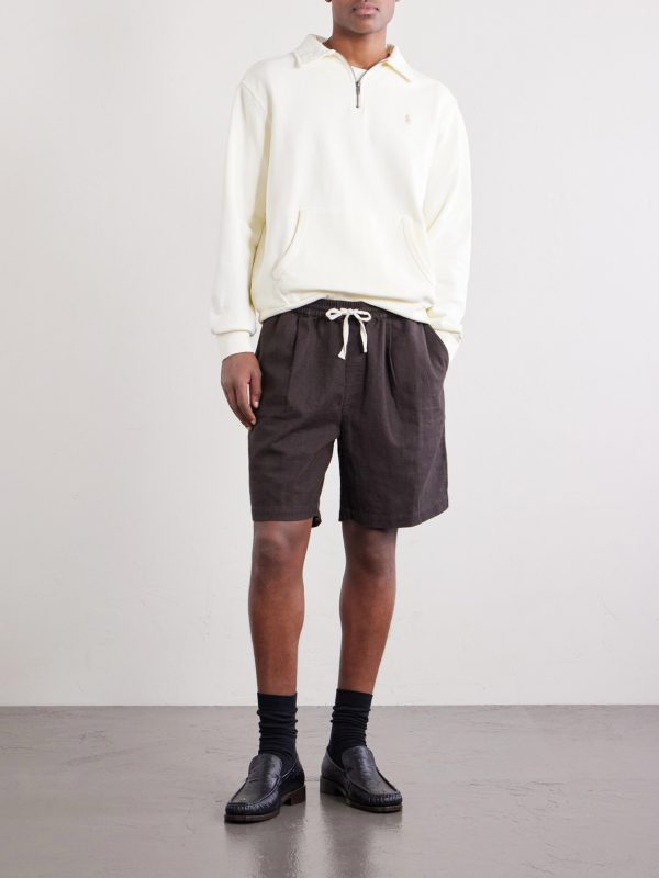Straight-Leg Linen Drawstring Shorts - OU Straight-Leg Linen Drawstring Shorts - OU