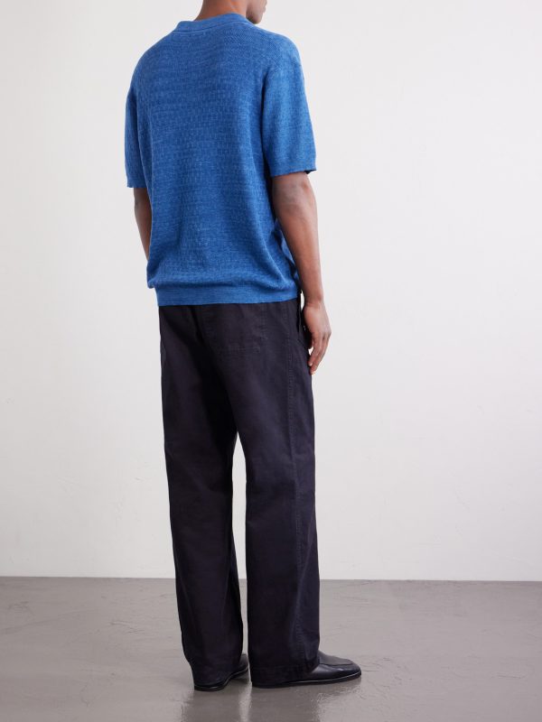 Knitted Cotton Polo Shirt - BK