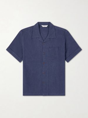 Convertible-collar Linen and Cotton-Blend Shirt Convertible-collar Linen and Cotton-Blend Shirt