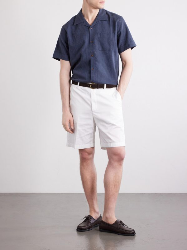 Convertible-collar Linen and Cotton-Blend Shirt - OU