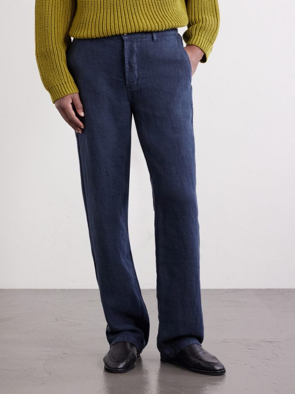 Straight-Leg Linen Trousers - FR Straight-Leg Linen Trousers - FR