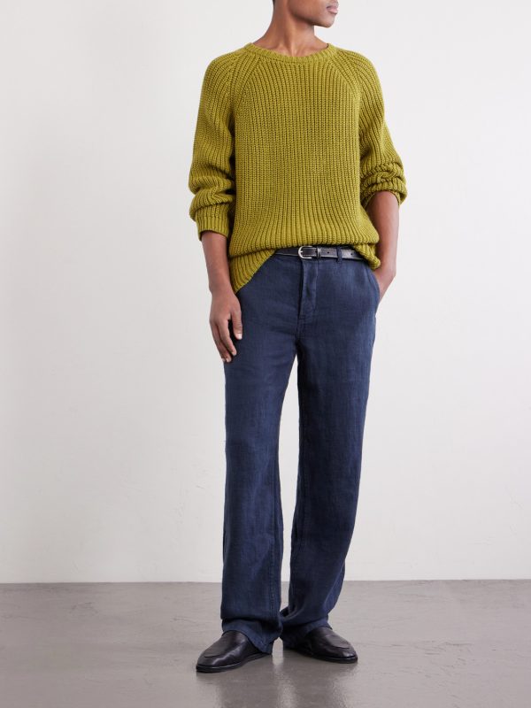 Straight-Leg Linen Trousers - OU Straight-Leg Linen Trousers - OU