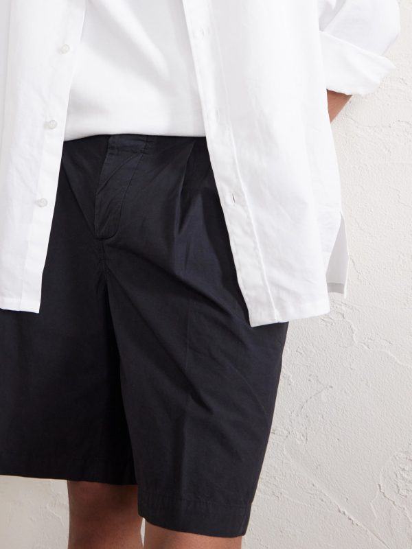Safari Straight-Leg Pleated Cotton-Poplin Shorts - CU Safari Straight-Leg Pleated Cotton-Poplin Shorts - CU