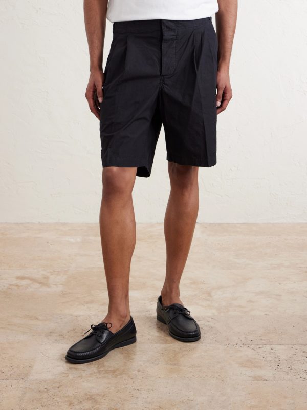 Safari Straight-Leg Pleated Cotton-Poplin Shorts - FR Safari Straight-Leg Pleated Cotton-Poplin Shorts - FR