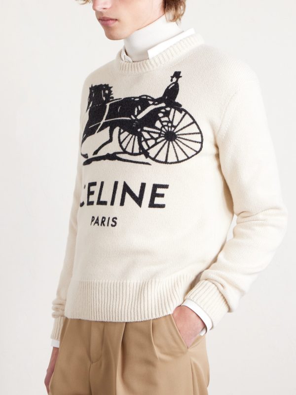 Slim-Fit Logo-Intarsia Cashmere Sweater - FR Slim-Fit Logo-Intarsia Cashmere Sweater - FR