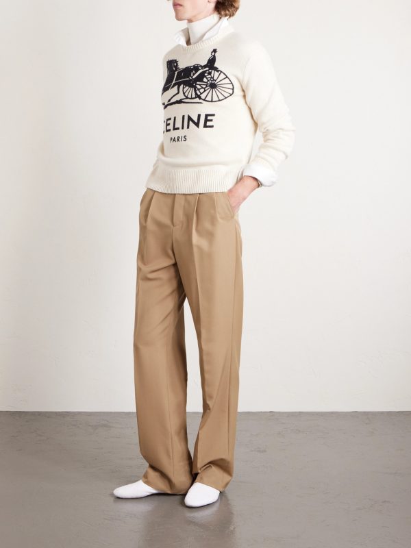 Slim-Fit Logo-Intarsia Cashmere Sweater - OU Slim-Fit Logo-Intarsia Cashmere Sweater - OU