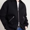 Logo-Appliquéd Wool-Blend Blouson Jacket - FR Logo-Appliquéd Wool-Blend Blouson Jacket - FR
