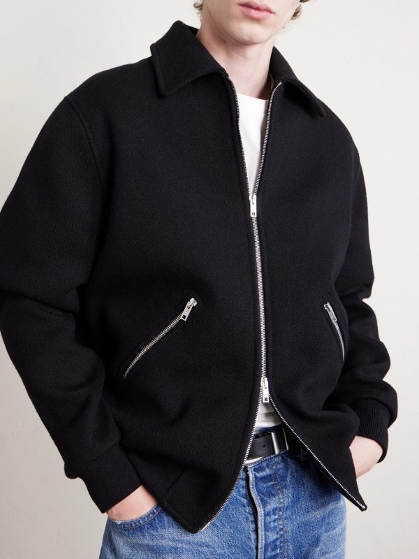 Logo-Appliquéd Wool-Blend Blouson Jacket - FR Logo-Appliquéd Wool-Blend Blouson Jacket - FR