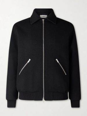 Logo-Appliquéd Wool-Blend Blouson Jacket Logo-Appliquéd Wool-Blend Blouson Jacket
