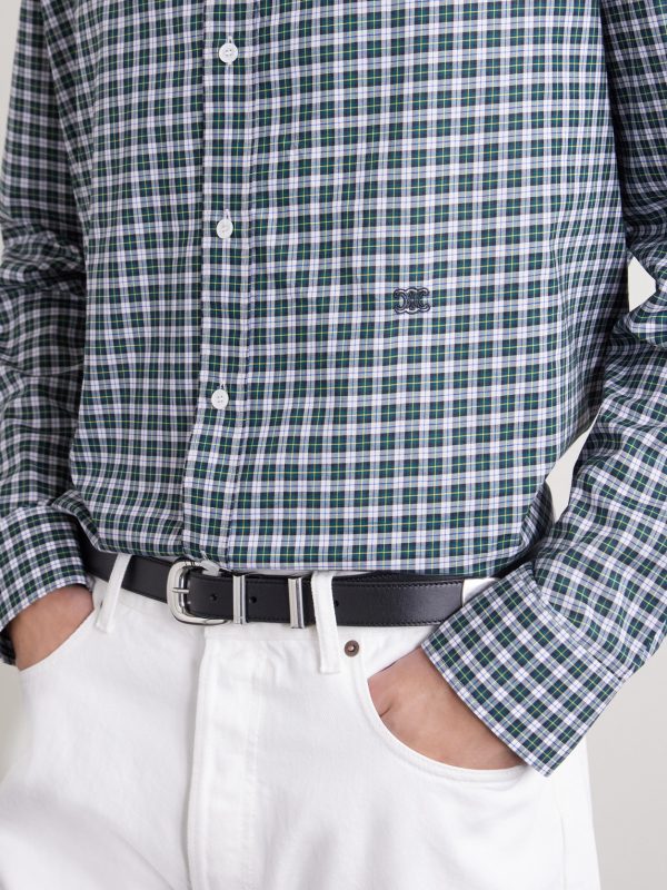 Logo-Embroidered Checked Cotton-Poplin Shirt - CU Logo-Embroidered Checked Cotton-Poplin Shirt - CU