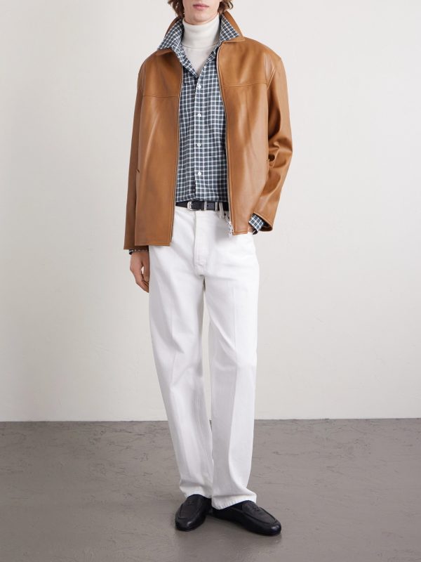 Logo-Embroidered Checked Cotton-Poplin Shirt - OU Logo-Embroidered Checked Cotton-Poplin Shirt - OU