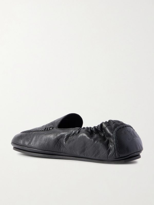 Logo-Appliquéd Leather Loafers - BK Logo-Appliquéd Leather Loafers - BK