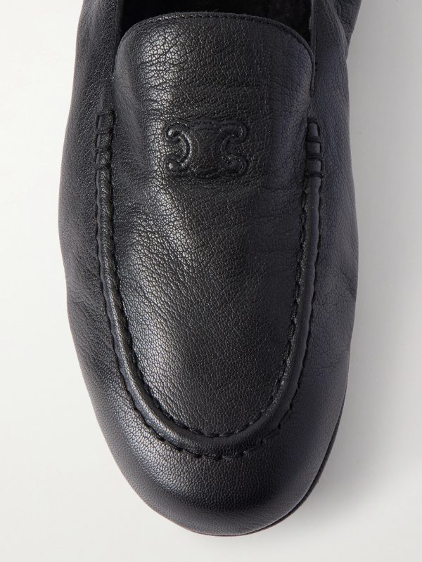 Logo-Appliquéd Leather Loafers - CU Logo-Appliquéd Leather Loafers - CU