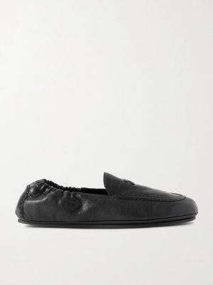 Logo-Appliquéd Leather Loafers