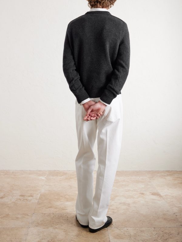 Logo-Embroidered Wool and Cashmere-Blend Sweater - BK Logo-Embroidered Wool and Cashmere-Blend Sweater - BK