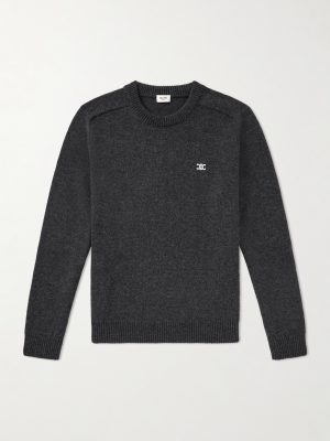 Logo-Embroidered Wool and Cashmere-Blend Sweater Logo-Embroidered Wool and Cashmere-Blend Sweater