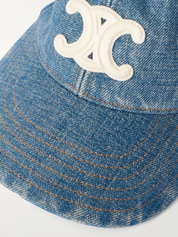 Logo-Appliquéd Denim Baseball Cap - CU