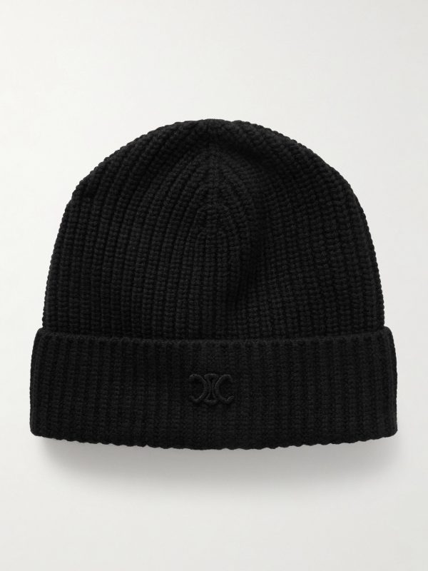 Triomphe Logo-Embroidered Cashmere Beanie Triomphe Logo-Embroidered Cashmere Beanie