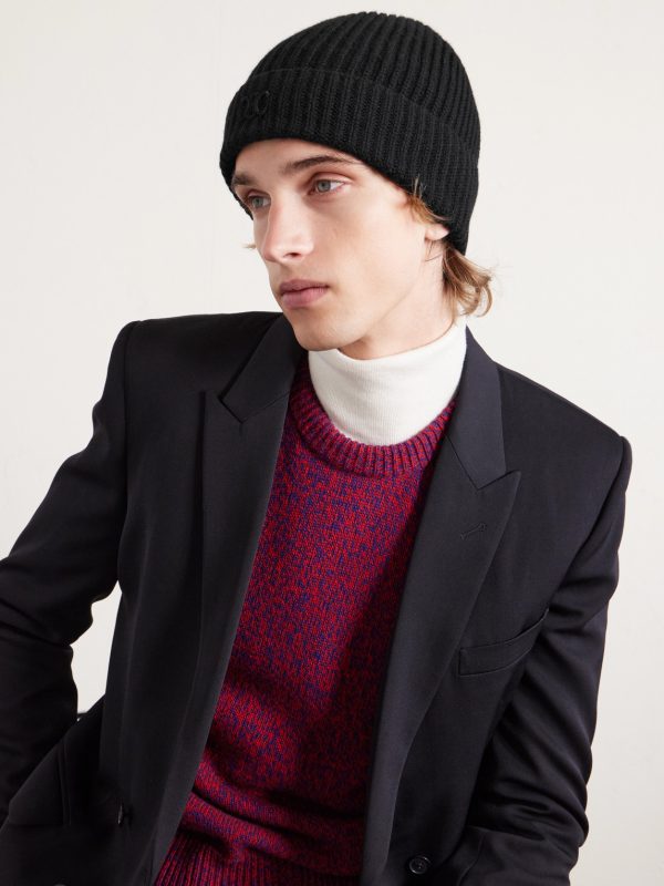 Triomphe Logo-Embroidered Cashmere Beanie - OU Triomphe Logo-Embroidered Cashmere Beanie - OU