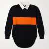 Striped Wool Polo Sweater
