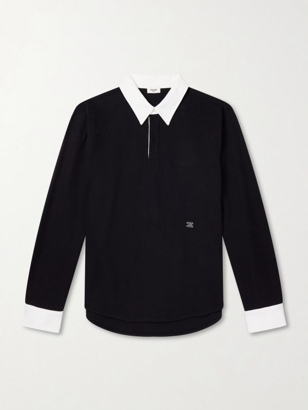 Logo-Embroidered Cotton-Blend Jersey Polo Shirt