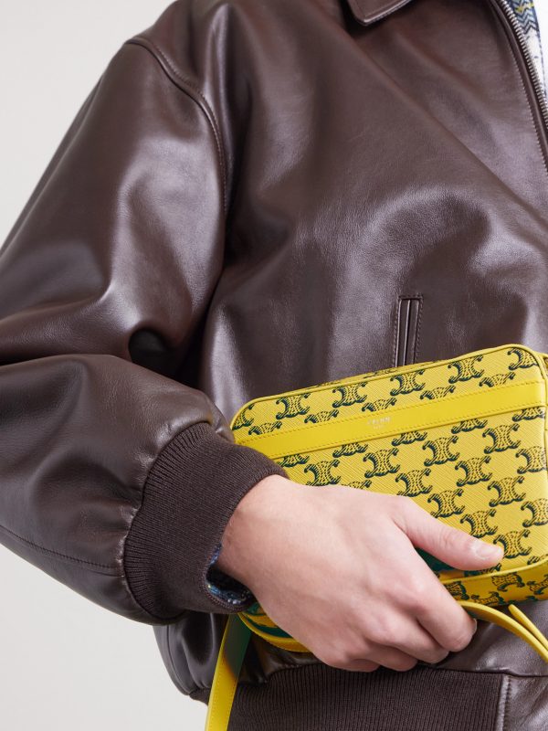 Small Triomphe Printed Leather-Trimmed Canvas Messenger Bag - E2 Small Triomphe Printed Leather-Trimmed Canvas Messenger Bag - E2