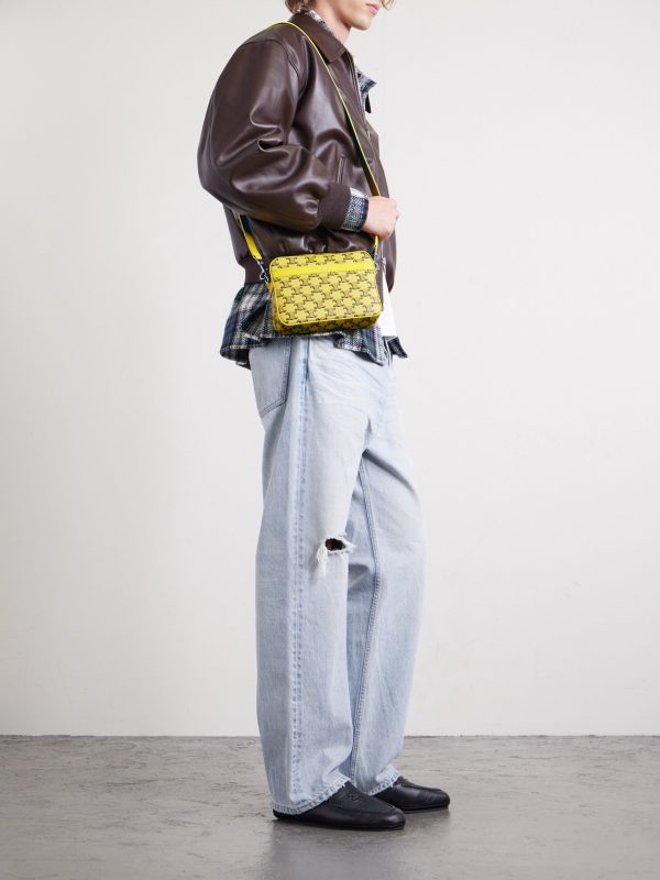 Small Triomphe Printed Leather-Trimmed Canvas Messenger Bag - OU Small Triomphe Printed Leather-Trimmed Canvas Messenger Bag - OU