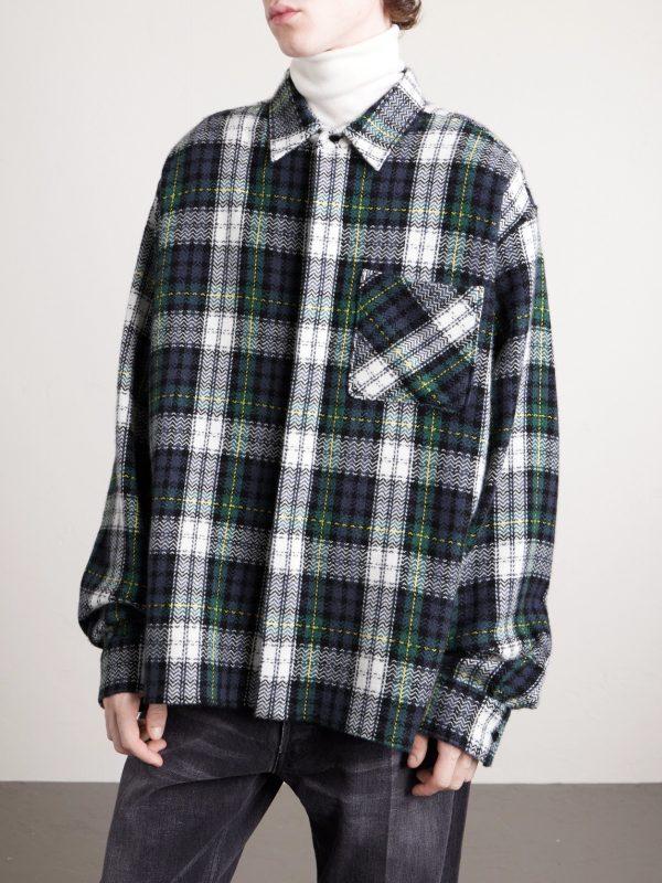 Checked Cashmere Overshirt - FR
