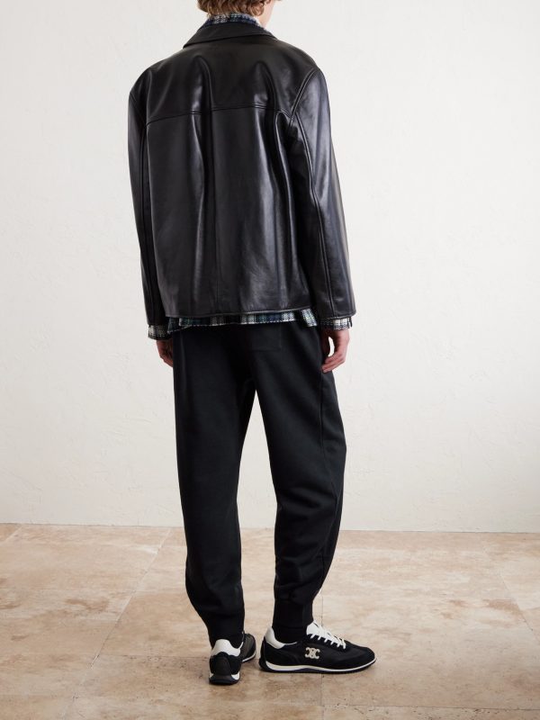 Tapered Logo-Embroidered Cotton Sweatpants - BK Tapered Logo-Embroidered Cotton Sweatpants - BK