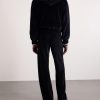 Straight-Leg Logo-Embroidered Cotton-Blend Velvet Sweatpants - BK Straight-Leg Logo-Embroidered Cotton-Blend Velvet Sweatpants - BK