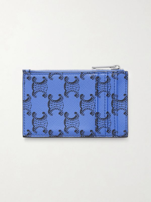Monogrammed Coated-Canvas and Leather Cardholder - BK Monogrammed Coated-Canvas and Leather Cardholder - BK
