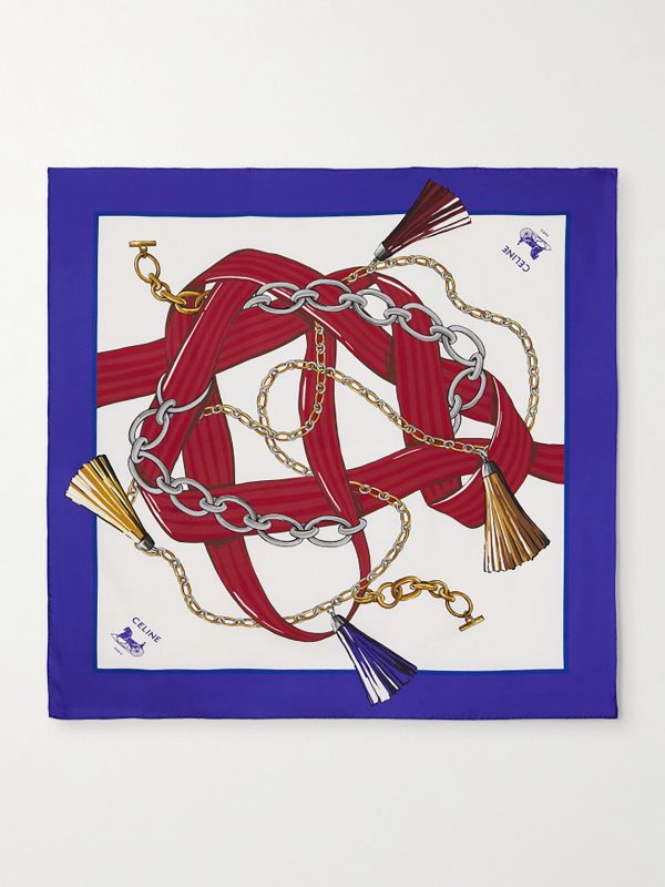 Printed Silk Scarf - E1